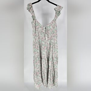 Floral Midi Dress with‎ Ruffle Straps
